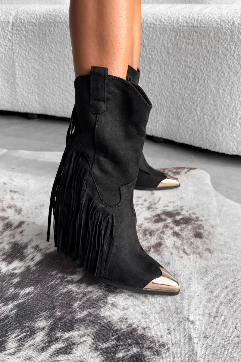 ELISA Western Cowboy Boots - Black - 2