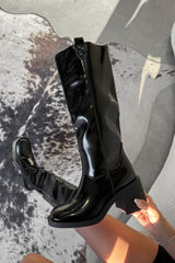ELIZA Knee High Boots - Black PU