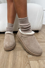 EVLYN Mini Faux Fur Ankle Boots  - Beige - 2