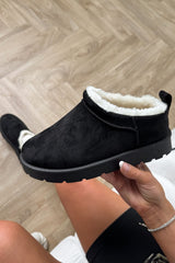EVLYN Mini Faux Fur Ankle Boots  - Black