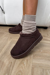 EVLYN Mini Faux Fur Ankle Boots  - Brown - 3