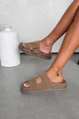 FARRON Chunky Buckle Sandals - Burgundy - 4