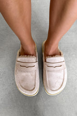 FERN Suede Mule Loafers – Beige - 3