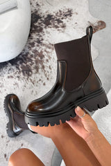 FRAN Chelsea Ankle Boots - Brown PU -4
