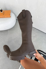 GIGI Chunky Platform Boots - Brown