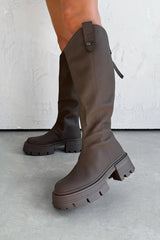 GIGI Chunky Platform Boots - Brown - 3