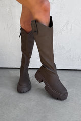 GIGI Chunky Platform Boots - Brown - 2