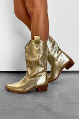 IOWA Western Cowboy Mid Boots - Gold - 2