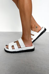 HALLIE Gladiator Strap Sandal - White - 3