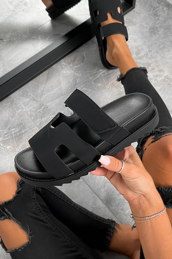 HARLOW Gladiator Velcro Strap Sandal - Black - 2