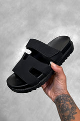 HARLOW Gladiator Velcro Strap Sandal - Black-1