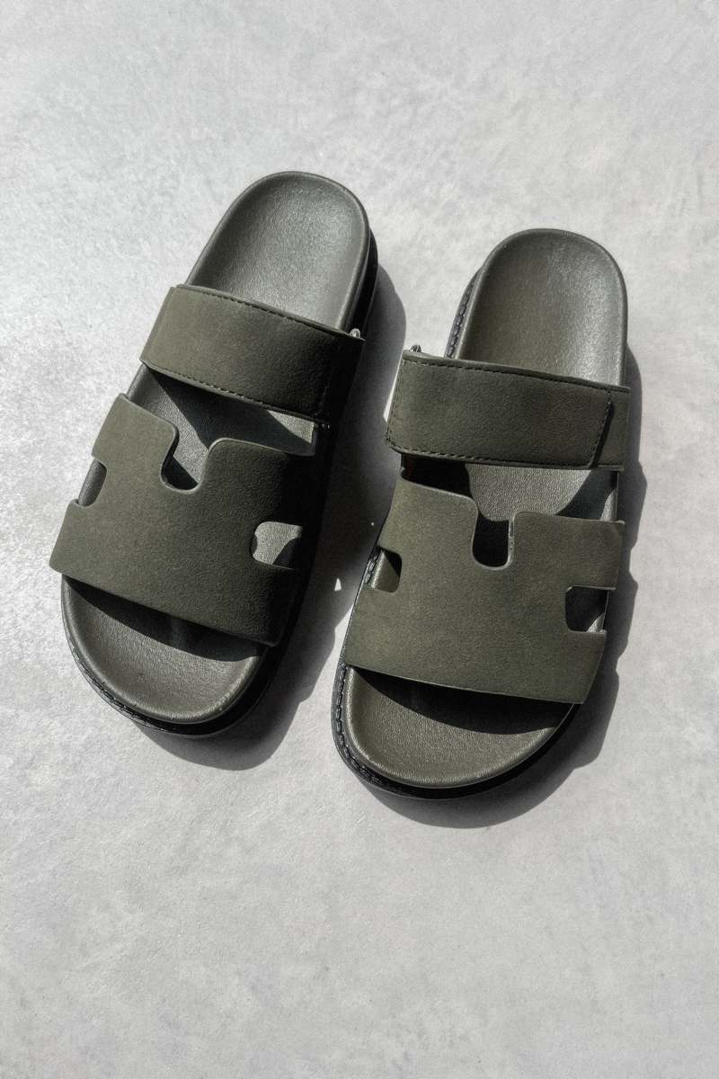 HARLOW Gladiator Strap Sandal - Khaki - 1