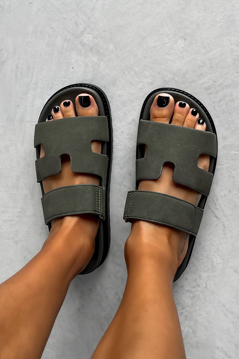 HARLOW Gladiator Strap Sandal - Khaki - 4