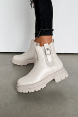 HARPER Chelsea Ankle Boots - Beige PU