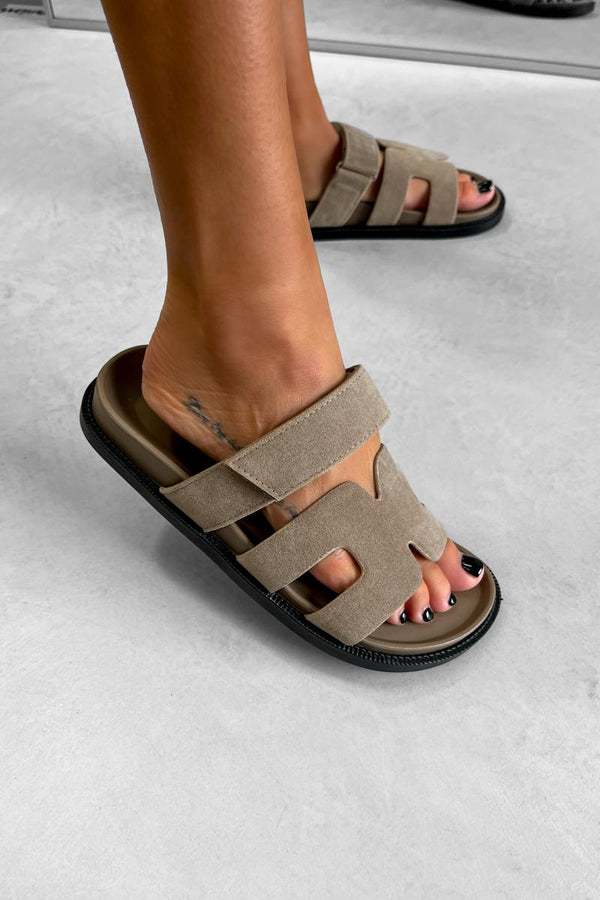 HARPER Gladiator Strap Sandal - Taupe - 1