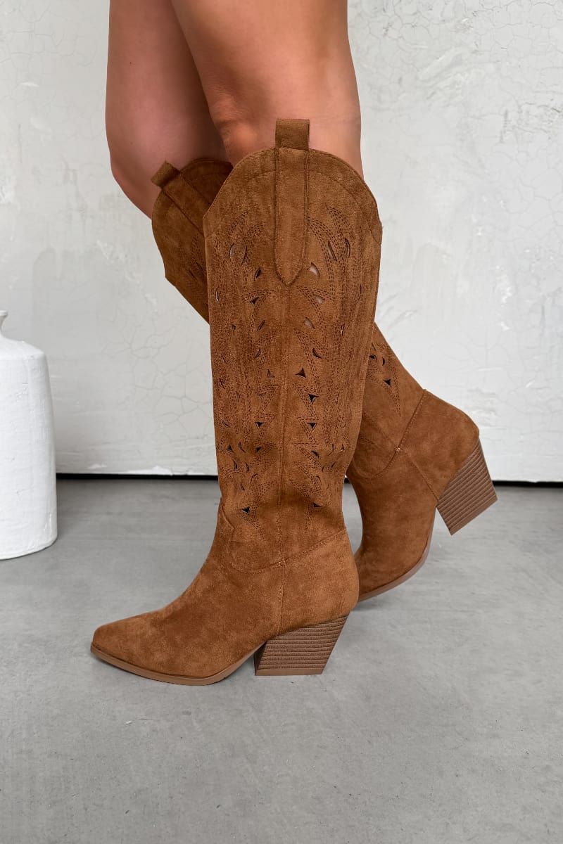HONEY Cowboy Western Boots - Camel - 1