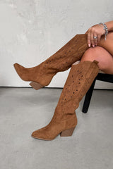 HONEY Cowboy Western Boots - Camel - 2