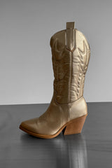 SANDY Cowboy Western Boots - Gold