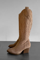 ALBA Cowboy Western Boots - Taupe