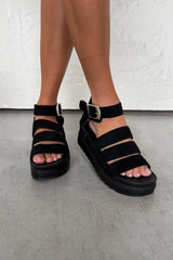 IMMI Chunky Gladiator Sandals - Black Suede
