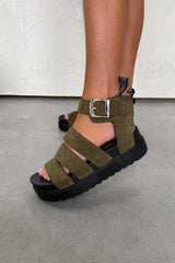 IMMI Chunky Gladiator Sandals - Khaki Suede