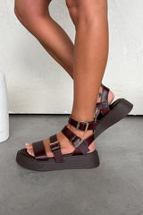 IONA Chunky Gladiator Sandals - Brown - 3