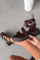 IONA Chunky Gladiator Sandals - Brown - 2