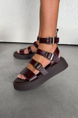 IONA Chunky Gladiator Sandals - Brown - 1