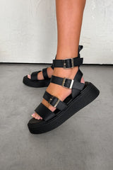 IONA Chunky Gladiator Sandals - Black