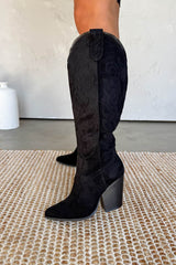 IOWA Western Cowboy Boots - Black Suede - 2