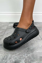 JAUNT Chunky Slider Sandals - Black