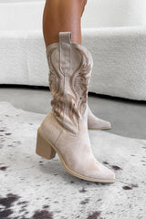 JOSIE Cowboy Western Boots - Beige - 1