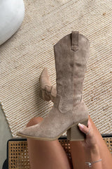 KATE Cowboy Western Boots - Taupe - 2