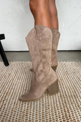 KATE Cowboy Western Boots - Taupe - 4