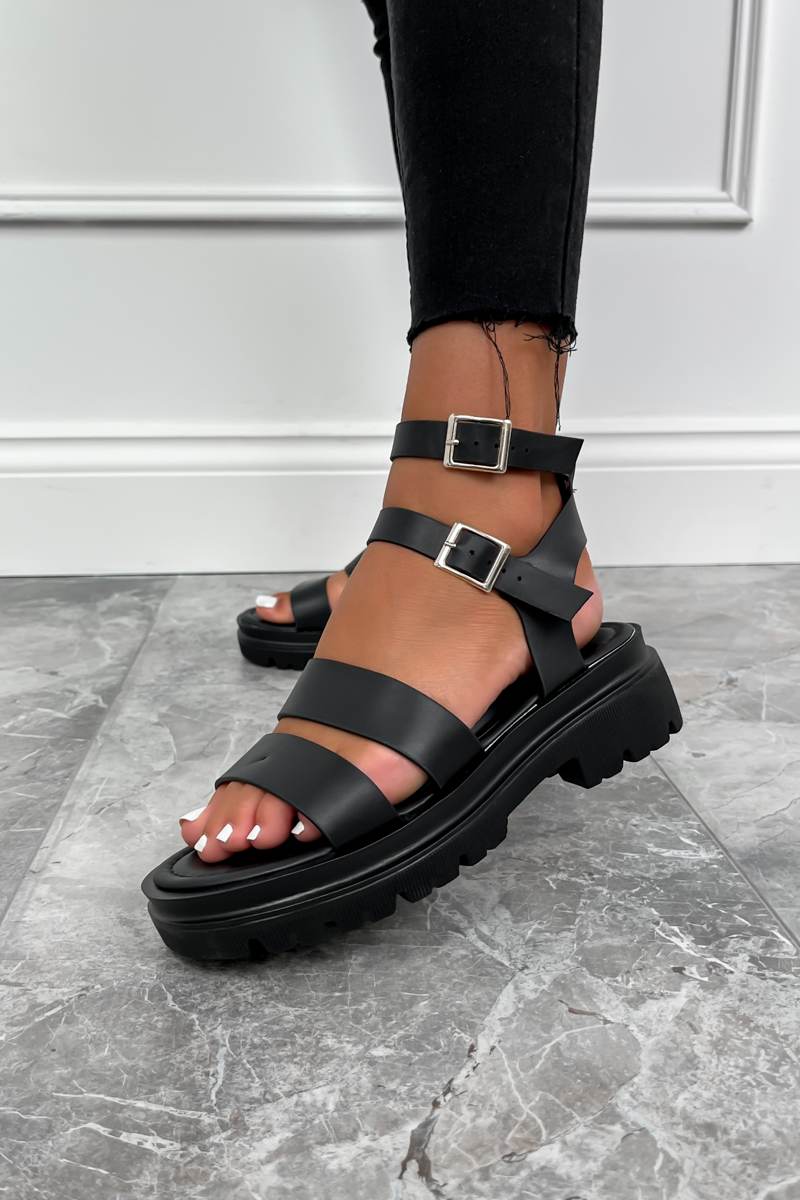 TARA Chunky Gladiator Sandals - Black