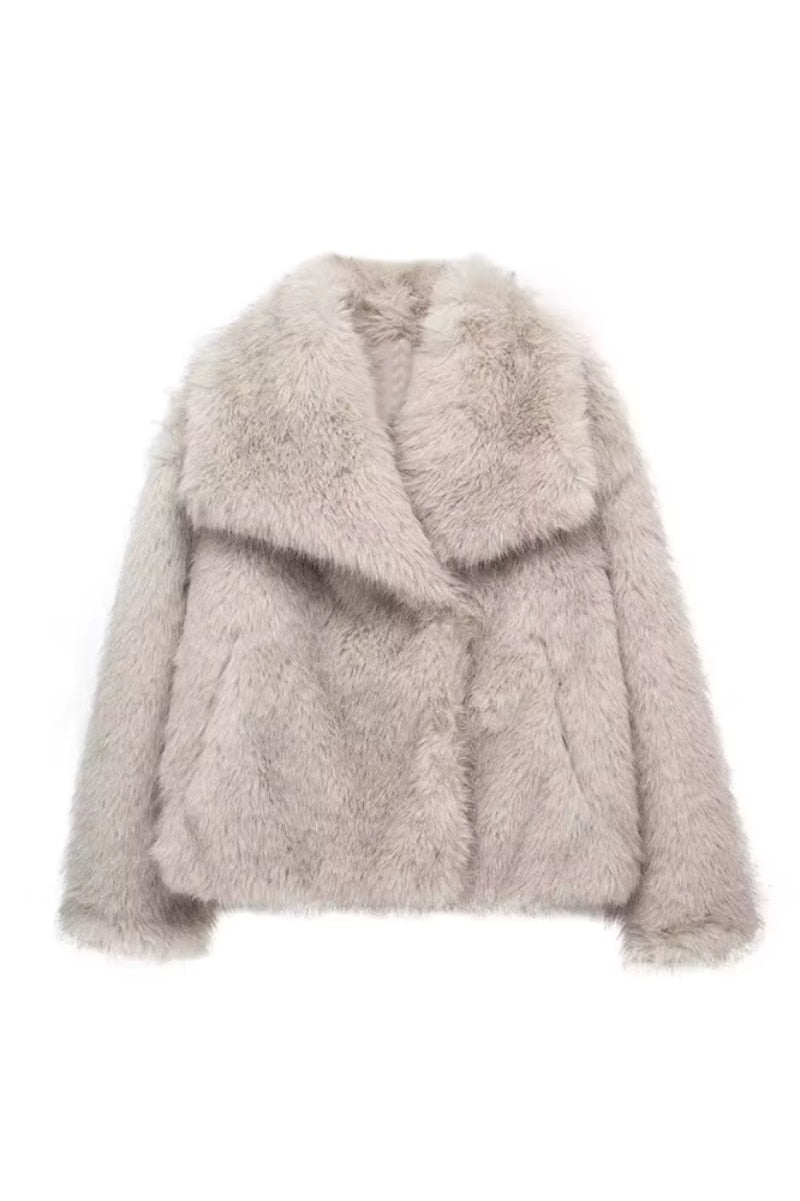 Faux Fur Jacket - Grey