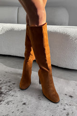 LIBBY Knee High Suede Boots - Camel - 1