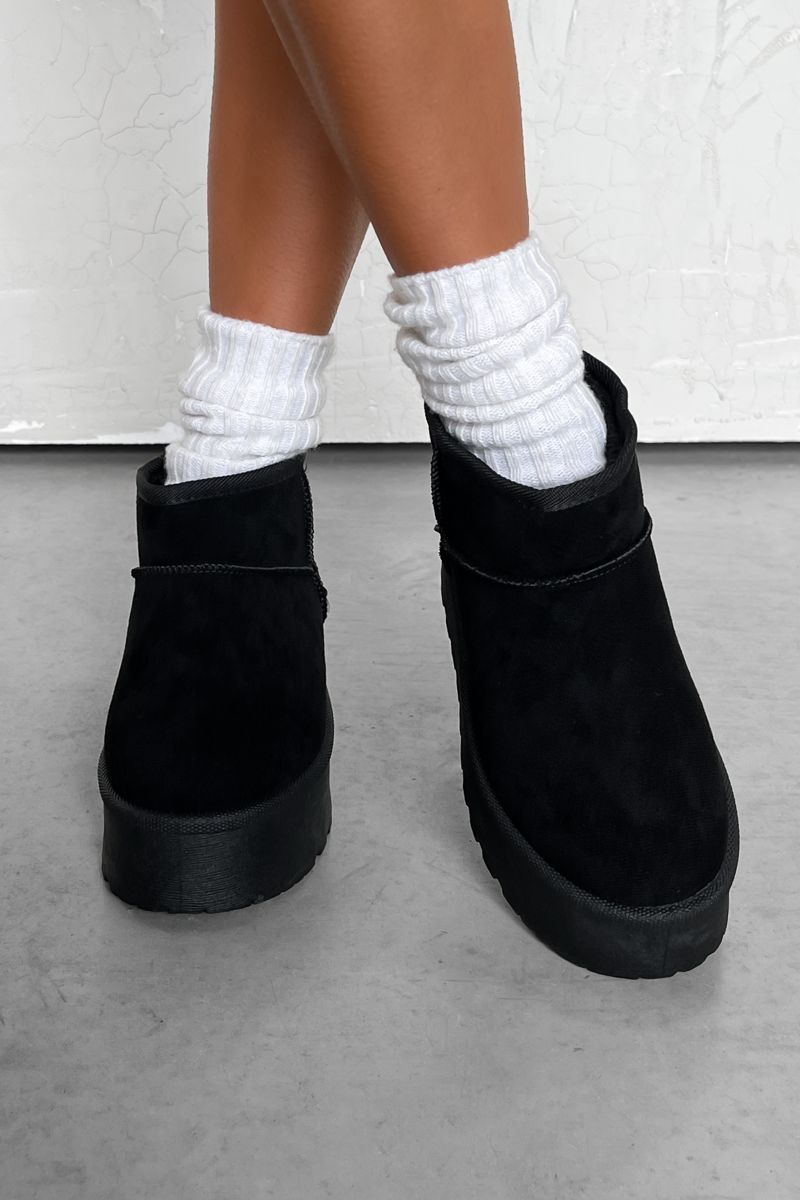 LOTTIE Ultra Mini Platform Ankle Boots - Black - 1