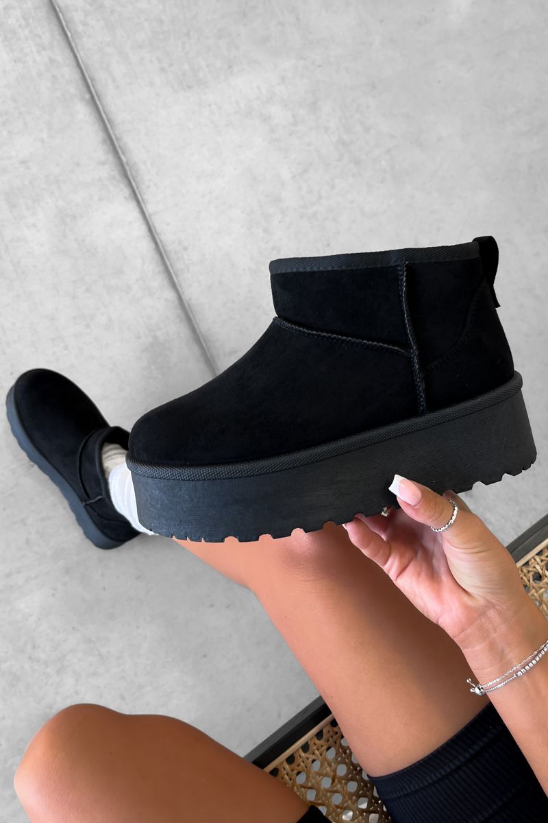 LOTTIE Ultra Mini Platform Ankle Boots - Black