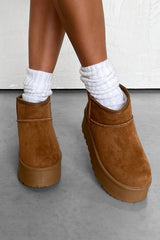 LOTTIE Ultra Mini Platform Ankle Boots - Chestnut