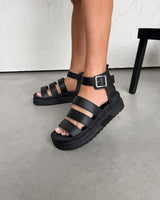 LUNA Chunky Gladiator Sandals - Black - 2