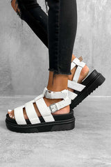 MAKE ME Chunky Gladiator Sandals - White - 1