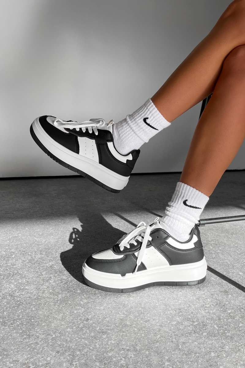 MANIC Chunky Sole Trainers - Black/White - 3