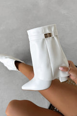 MEADOW Flared Calf Boots - White PU