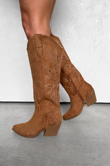 MICHIGAN Cowboy Western Boots - Camel  -4