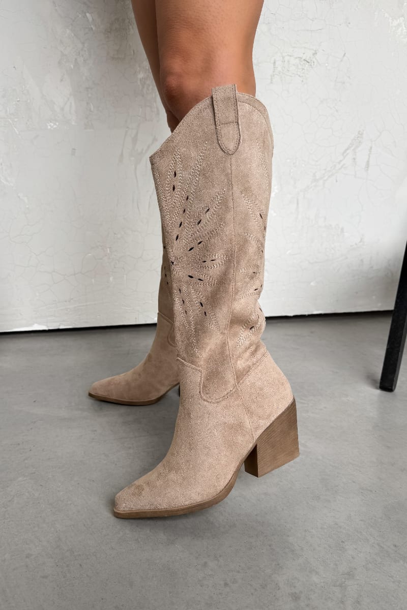 MICHIGAN Cowboy Western Boots - Taupe - 2