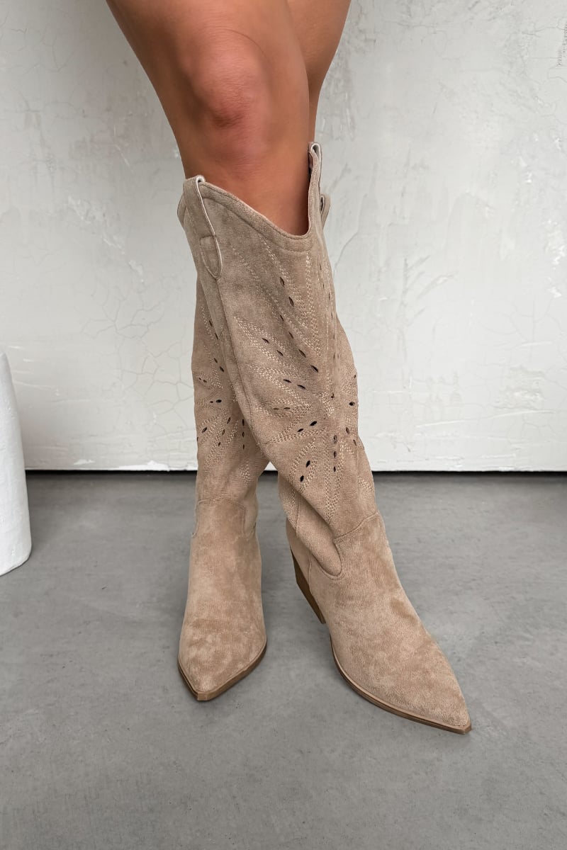 MICHIGAN Cowboy Western Boots - Taupe