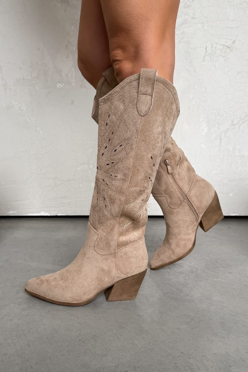 MICHIGAN Cowboy Western Boots - Taupe - 4