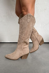 MICHIGAN Cowboy Western Boots - Taupe - 4