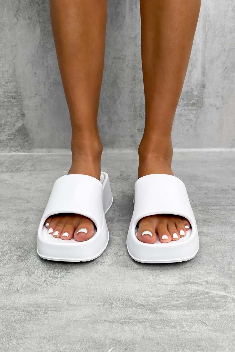 MILLIE Chunky Platform Sandals - White - 1